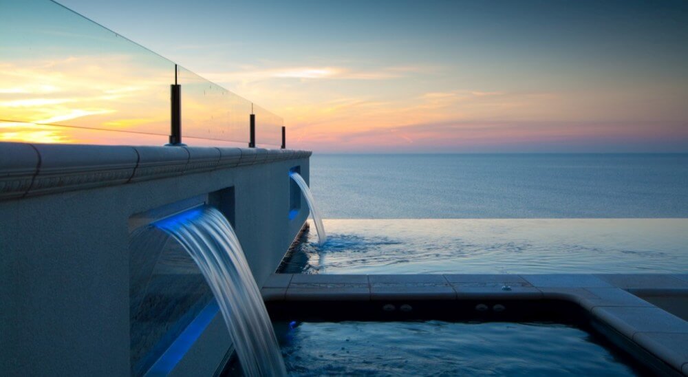 Infinity pool backyard