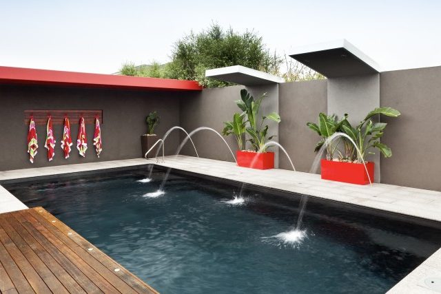 Gordon Ave Pools and Spas Deck jets from side of the fibreglass pool Gordon Ave Pools and Spas Deck jets from side of the fibreglass pool